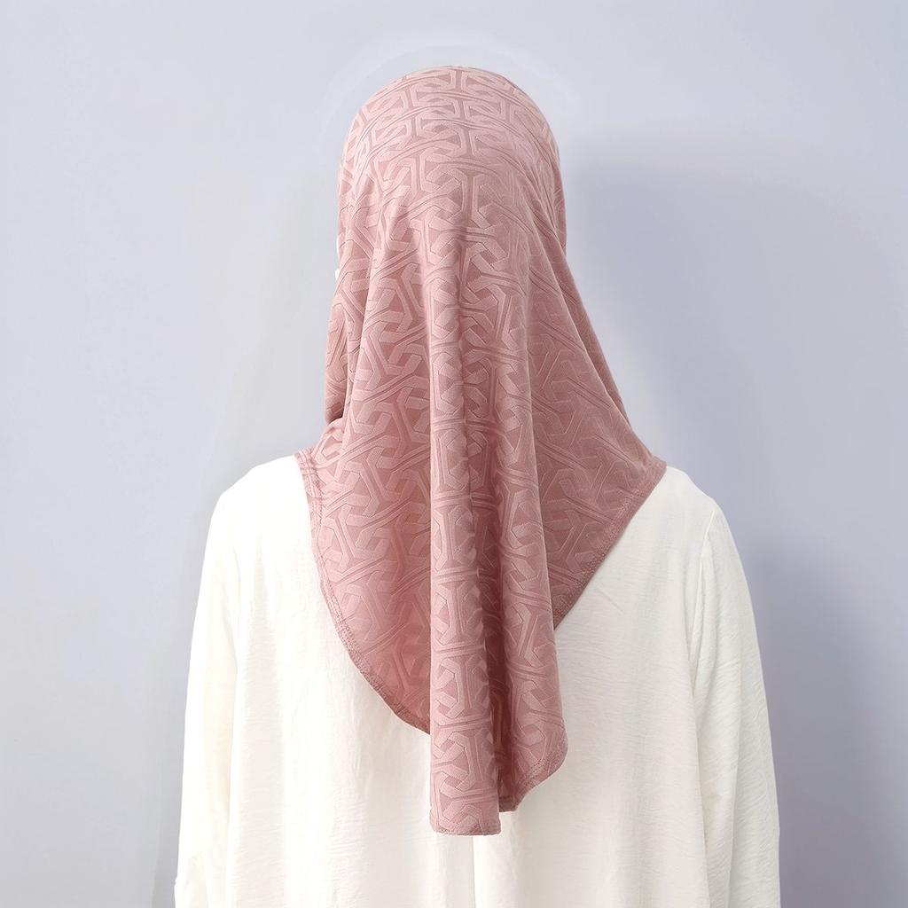 Fashion Floral Embroidery Cotton Instant Hijab For Muslim Women Headscarf Solid Head Wraps Inner Cap Bonnet Turban Bandana Eid