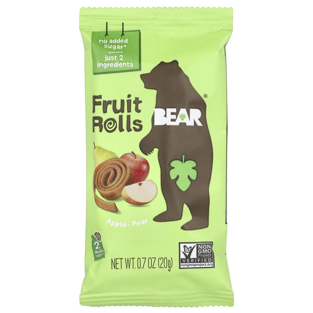 BEAR Fruit Roll, Apple-Pear, 5 Packs, 20 G (0.7 Oz) Each