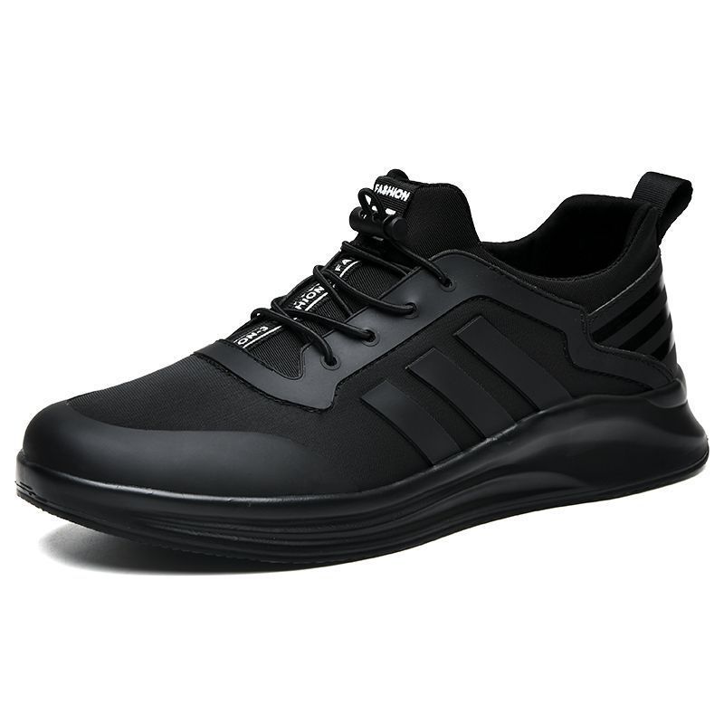 Fashion Sports Shoes Men's Shoes 2025 Spring and Autumn New Leather Waterproof and Odor Proof Casual Shoes Versatile Black Running
