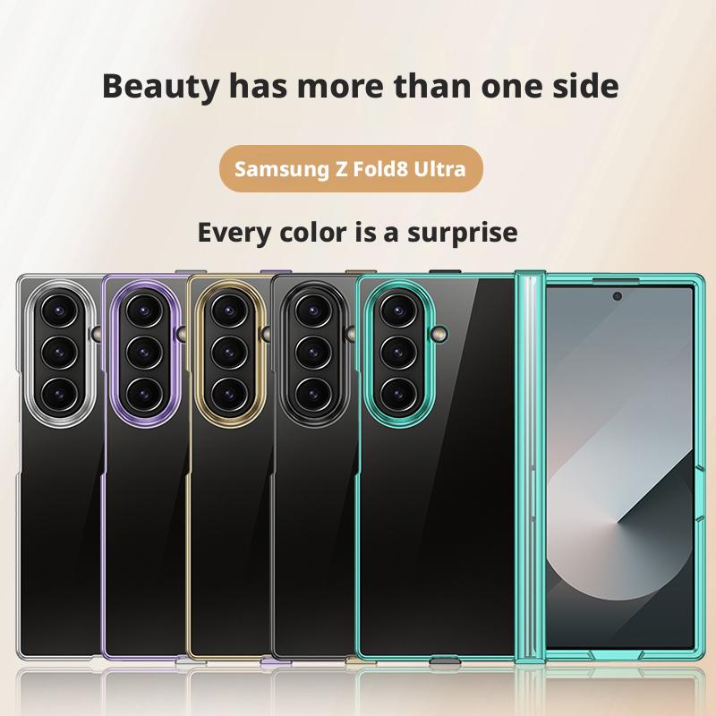 For Samsung Galaxy Z Fold 8 Ultra Fold7 Fold6 Plating Transparent Ultra Thin PC Shockproof Cover For Samsung Z Fold 5 Fold4 3