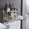 Wall Mounted Bathroom Organizes 2 Shelves easy installs Not Drill Designs Bathroom Shelf Over Toilet Storage Solution
