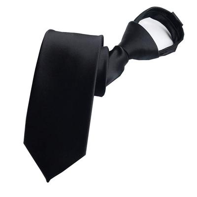 [FANGXI] One-Touch Formal Tie, Black, for Ceremonies, Weddings, Job Hunting, Etc. 5-Second Attachment, Business Casual, Zipper, Premium Gift Box