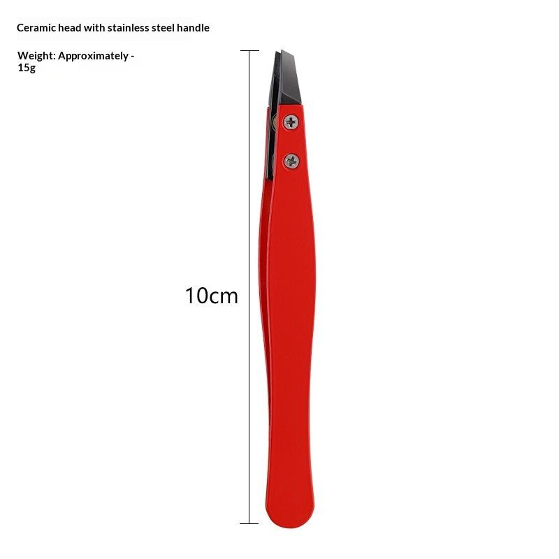 Zirkoniakeramik Spetsiga Pincetter Rostfritt Stål Pincetter Med Lutande Spetsar Kanter Ögonbryn Skägg Hår Ögonfranspincetter