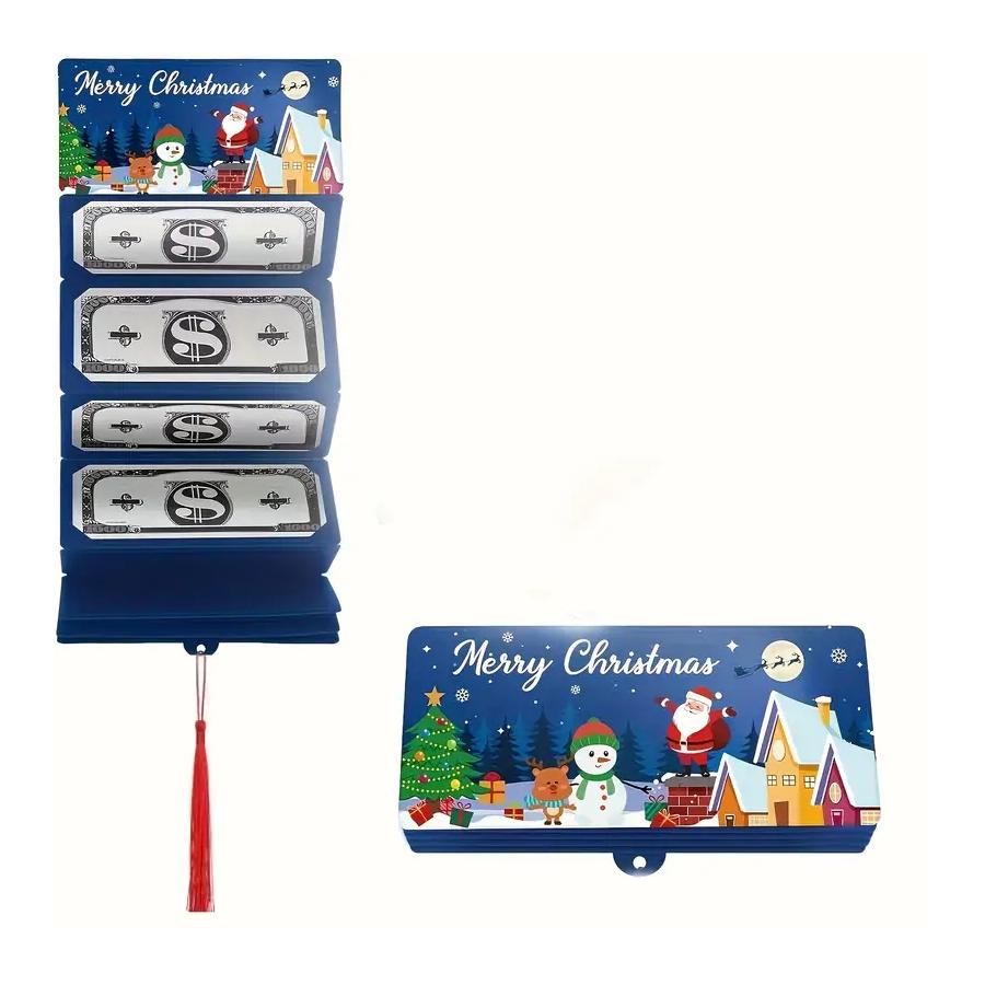 Christmas 10 card creative folding red envelope red, green and blue three colors optional Christmas theme gift card holder holiday gift supplies