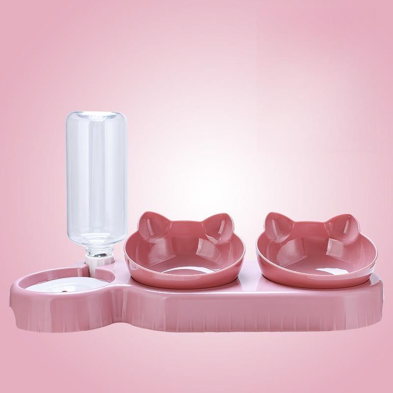 1SET cat bowl dog bowl cat food basin anti-knock automatic water dispenser feeder non-wet mouth pet bowl