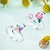 Luxus Fidget Mode Spinner Ring Angst für Frauen Mehrere Kristall Windmühle Blume Fingerringe Anti Stress Hochzeit Schmuck