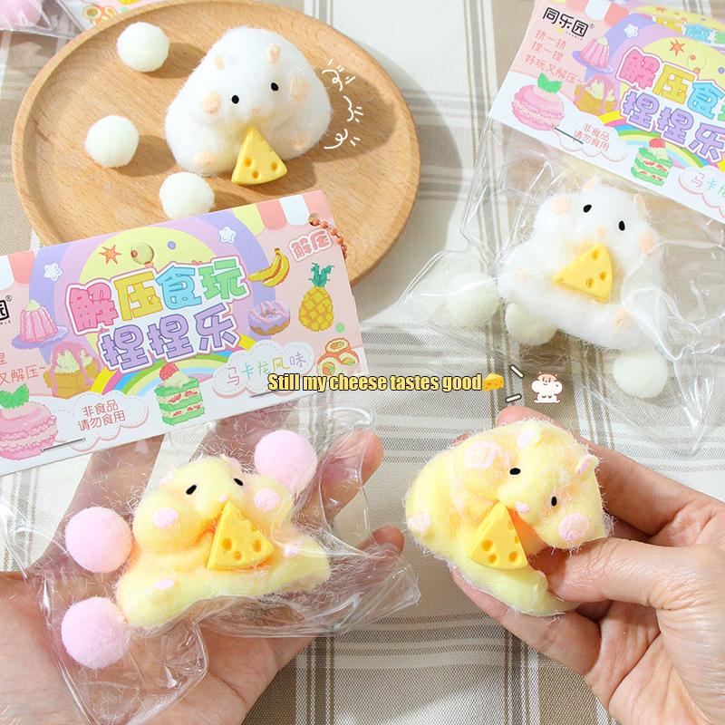 Cartoon Cute Hamster Waffles Paws Squeeze Toy Silicone Pinch Stress Relief Toy For Kids Gift