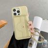 For iPhone 14 Pro Case Mirror Design PU Leather Back Cover with Card Slots,Wrist Strap