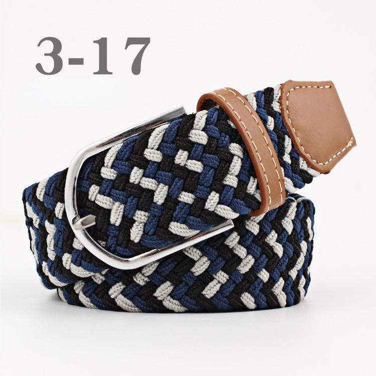 2026 New Fashion High Quality Explosive Women's Canvas Belt Men's Elastic Belt Casual Stretch Woven Pin Buckle Belt