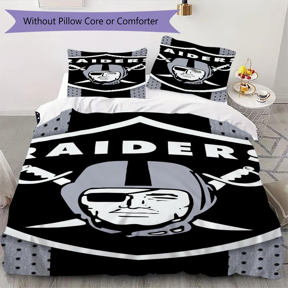 Las Vegas Raiders Pattern Bedding uilt Set uilt Cover Pillowcase Home Decoration Birthday Gift (1*duvet cover + 2*pillowcase without core)