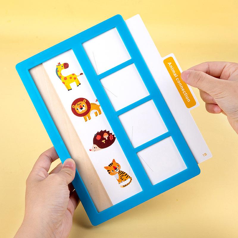 Kids Shape Matching Connecting Board Building Blocks String Beading Number Drawing Board Alphabet Animal Kindergarten Puzzle Toys