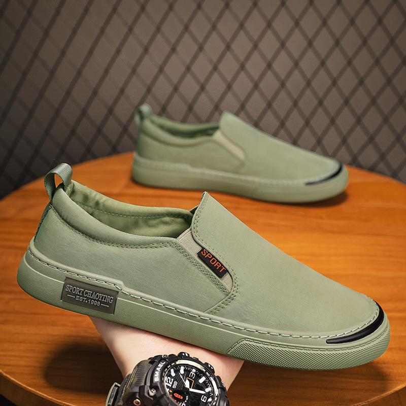Canvas summer black casual board shoes lazy ice silk cloth shoes
