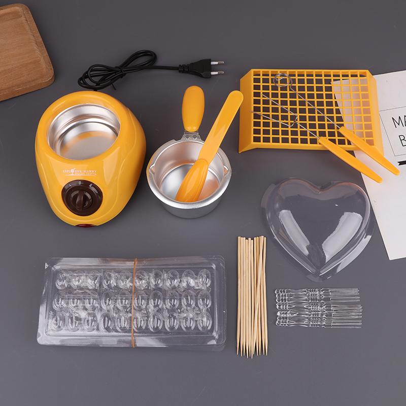 

Шоколадний фондюшник Шоколадна плавильна піч Зроби сам Шоколадний електромеханічний нагрівальний горщик Інструмент для випікання жовтий
