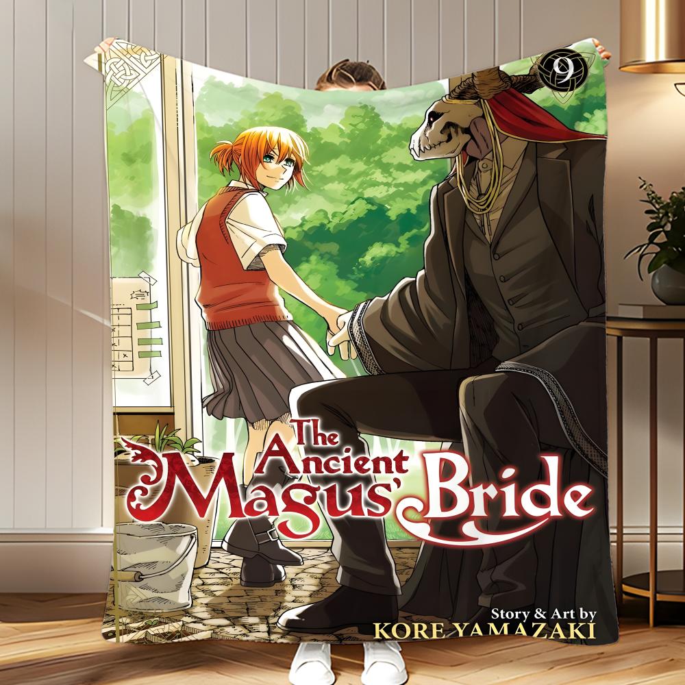 anime The Ancient Magus Bride Throw Soft Coral Fleece Blanket 310gsm Fluffy Warm Throw for Sofa Bed Couch Bedroom Decor 75x100cm