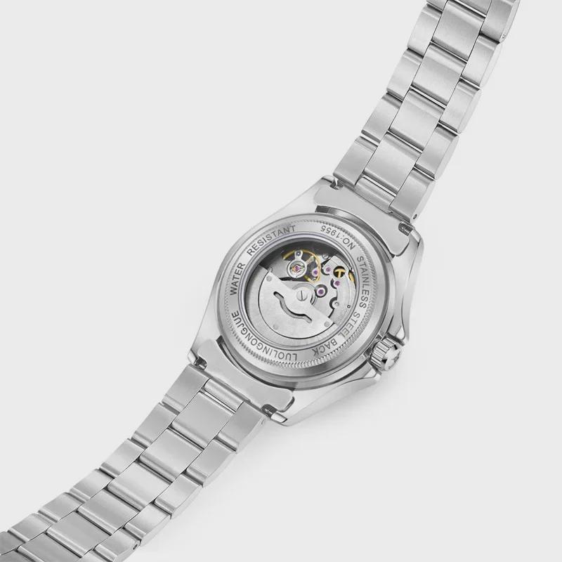 Duke of Lorraine 1955 – Graue automatische Herren-Yachtuhr mit leuchtendem Zifferblatt und Kalender