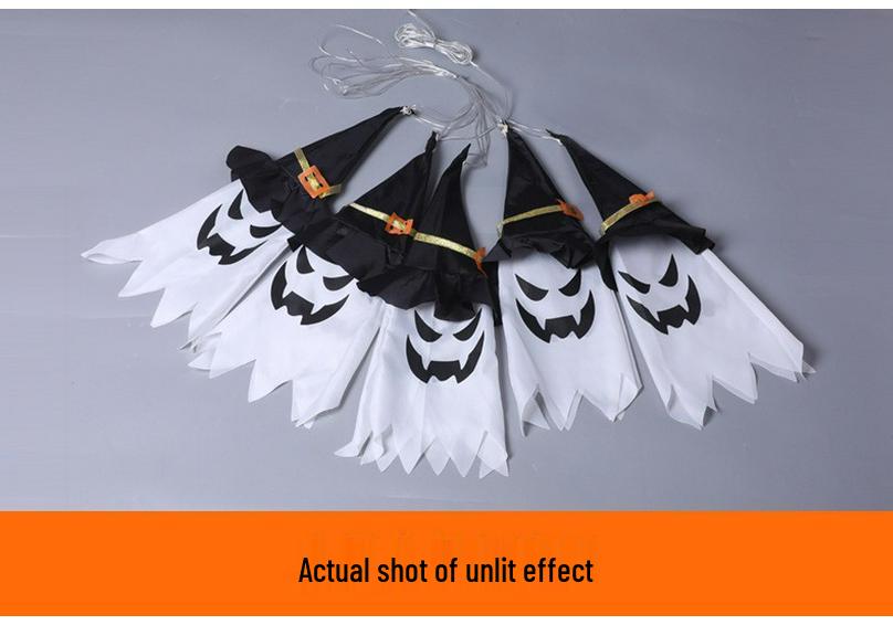 Halloween LED Wizard Hat Ghost Icicle Lights: Indoor Decorations for a Horrifying Atmosphere