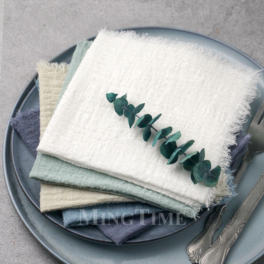20pcs 32x32cm Cotton Gauze Table Napkins Bohemian Wedding Decor Vintage Western Style Bridal Party Dinner Cloth Accessories
