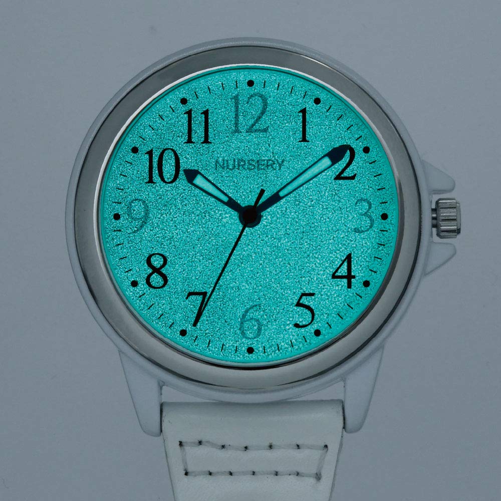 Nursery Simple Carabiner Glow-in-the-Dark Watch with Inverted Dial, Ice Gray, 1283268A
