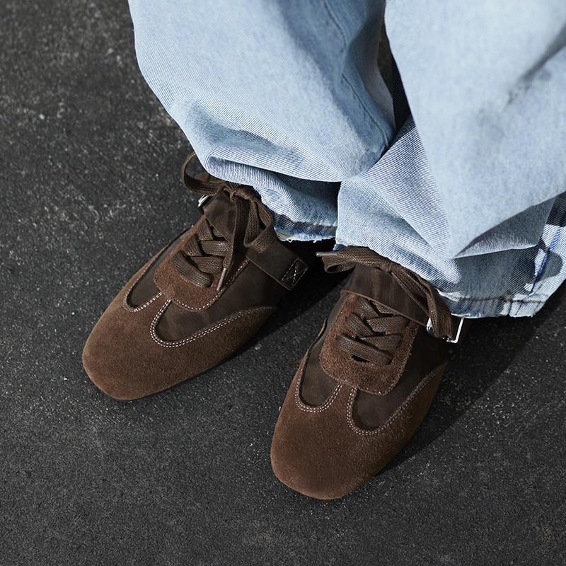 Fashion Brand Shoes Woman 2025 Trend Autumn New Vintage Suede Loafers Women's Casual Flats Shoes British Style Flat Single Shoes Pumps