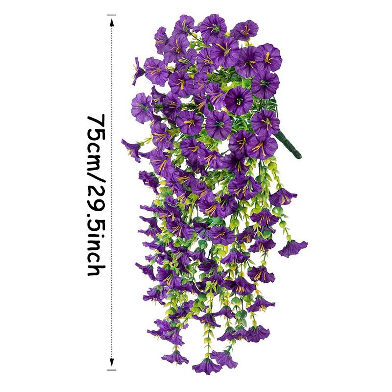 1/2pcs Artificial Fake Hanging Plants Flowers Faux Silk Morning Glory Long Vines for Home Garden Porch Patio Plant Outdoor Decor
