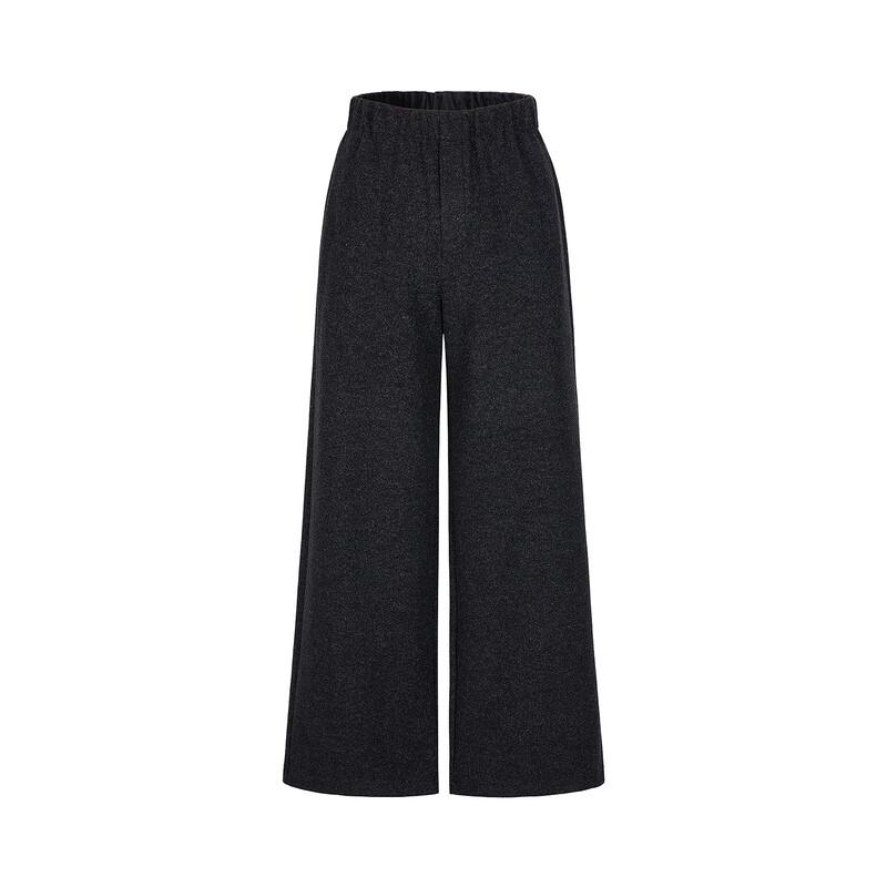 JUZUI Women's 2025 Winter Loose Knit Elastic Waist Straight Leg Pants