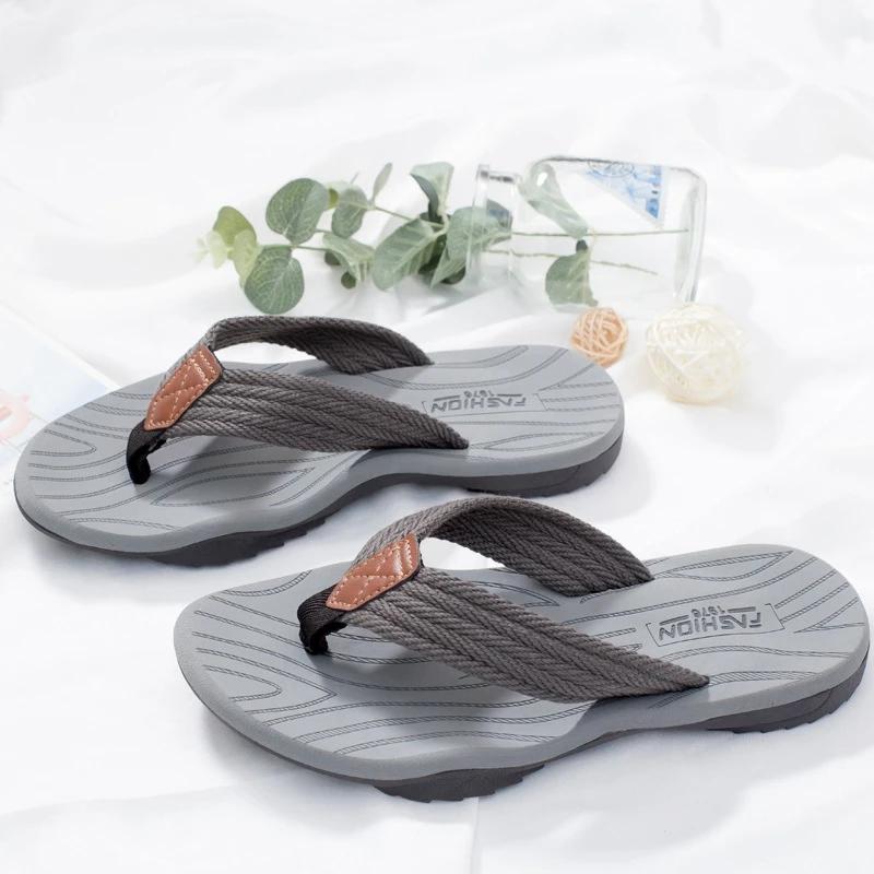 

Soft Home Slippers Summer Indoor Skid Proof Bathroom Slippers Men Flip Flops Flat Shoes 46 сірий колір