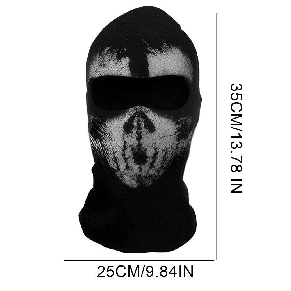 Unisex Ghosts Skull Half/Full Face Mask Ghost Skeleton Mask Scary Horror Skeleton Skull Mask for Cosplay Party Halloween Cycling