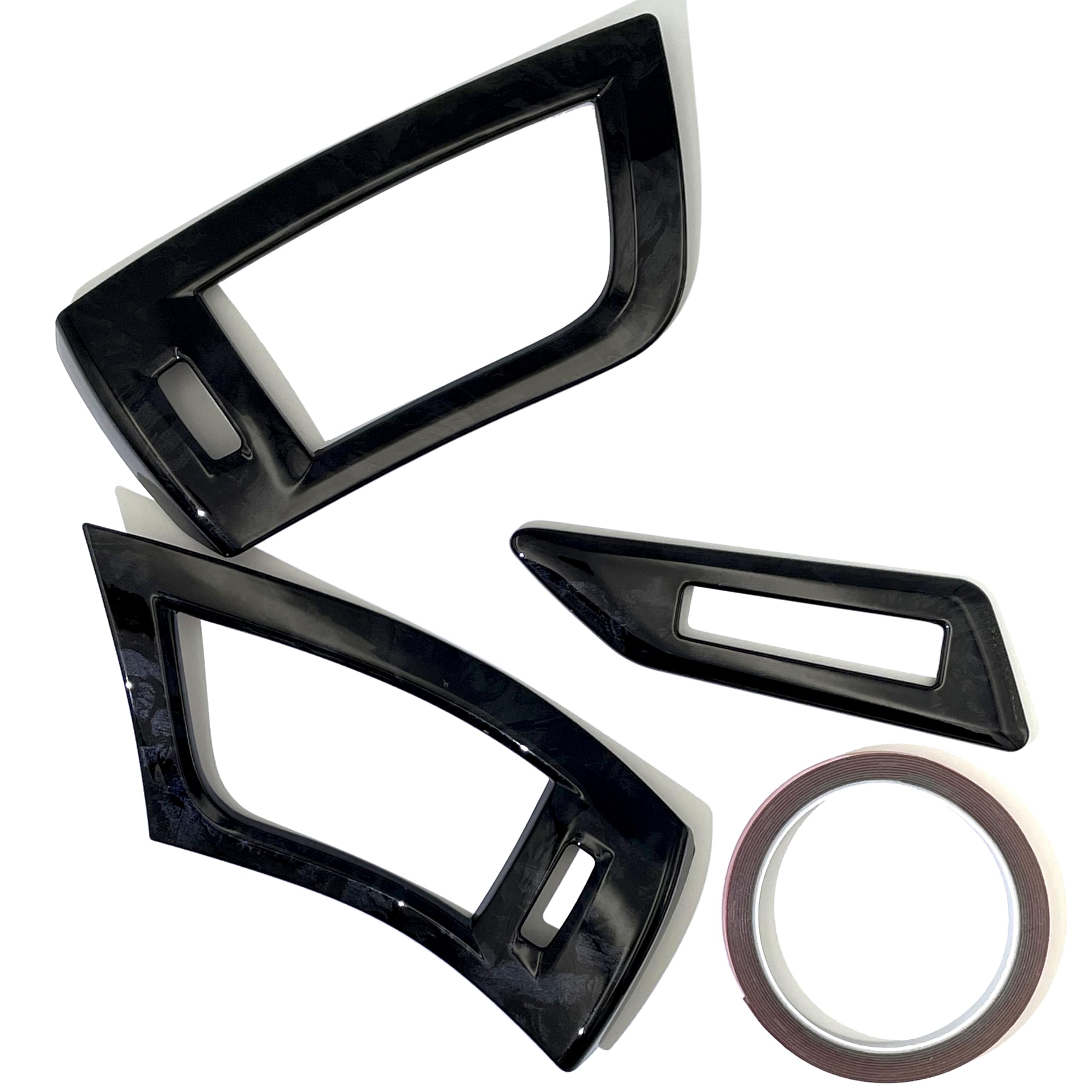 

Flatland Alphard and Vellfire Interior Custom Parts and Accessories Front Air Conditioner Cover and Memory Seat Switch Cover Set with Tape Wood (30