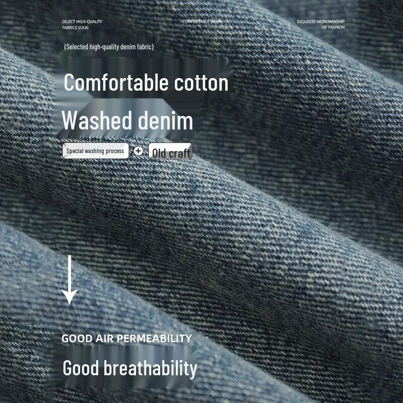 MARK FAIRWHALE Men's Straight-Leg Loose Retro Workwear Jeans