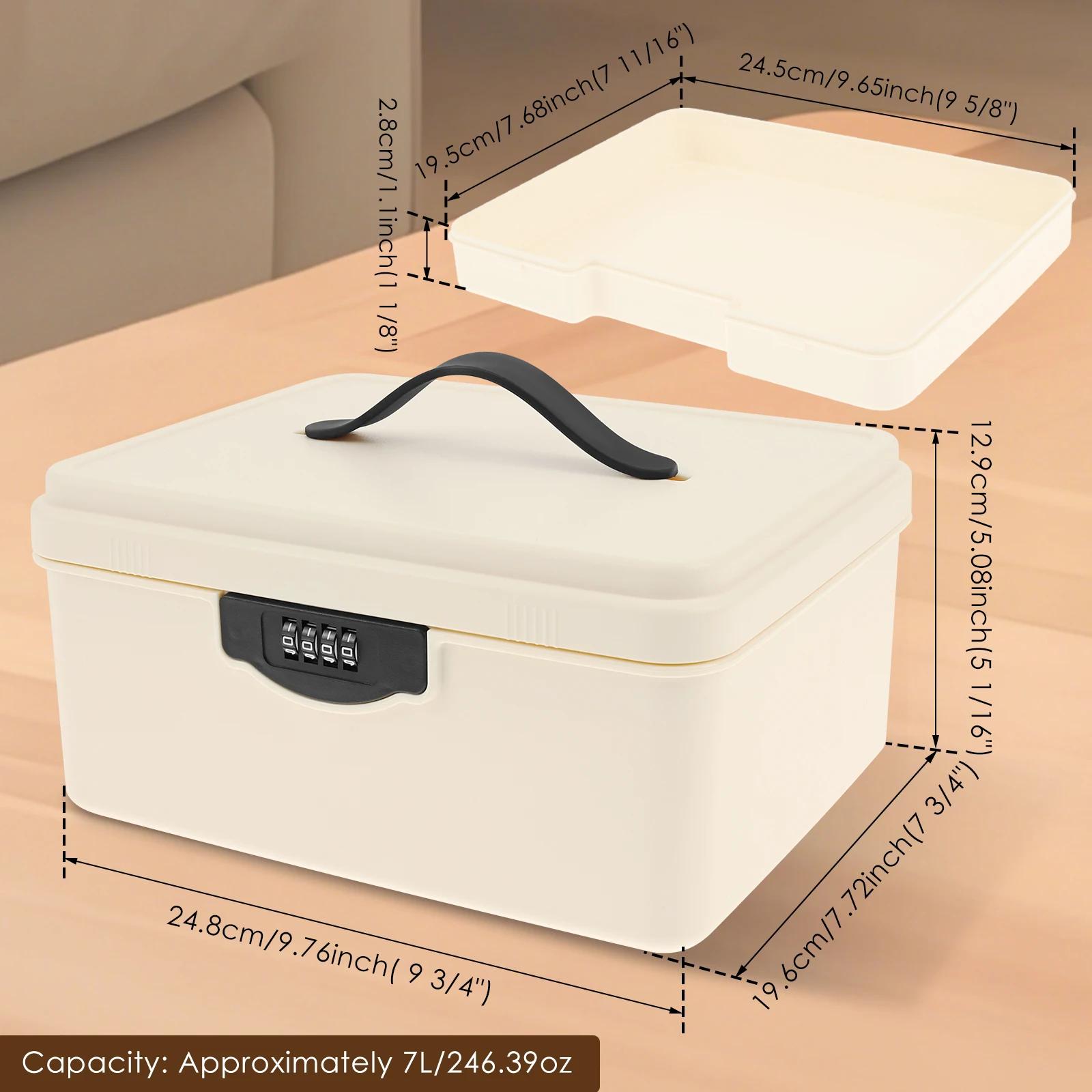 

Замикається аптечка Пластикова коробка для зберігання ліків великої місткості з лотком Офісні документи Прикраси Коробка для зберігання з кодом