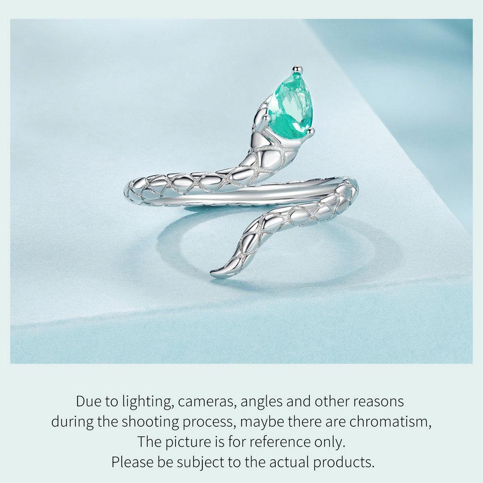 BAMOER 925 Sterling Silver Coiled Snake Ring Unique Design Ring With Formal Attire For Women Fine Jewelry Party
