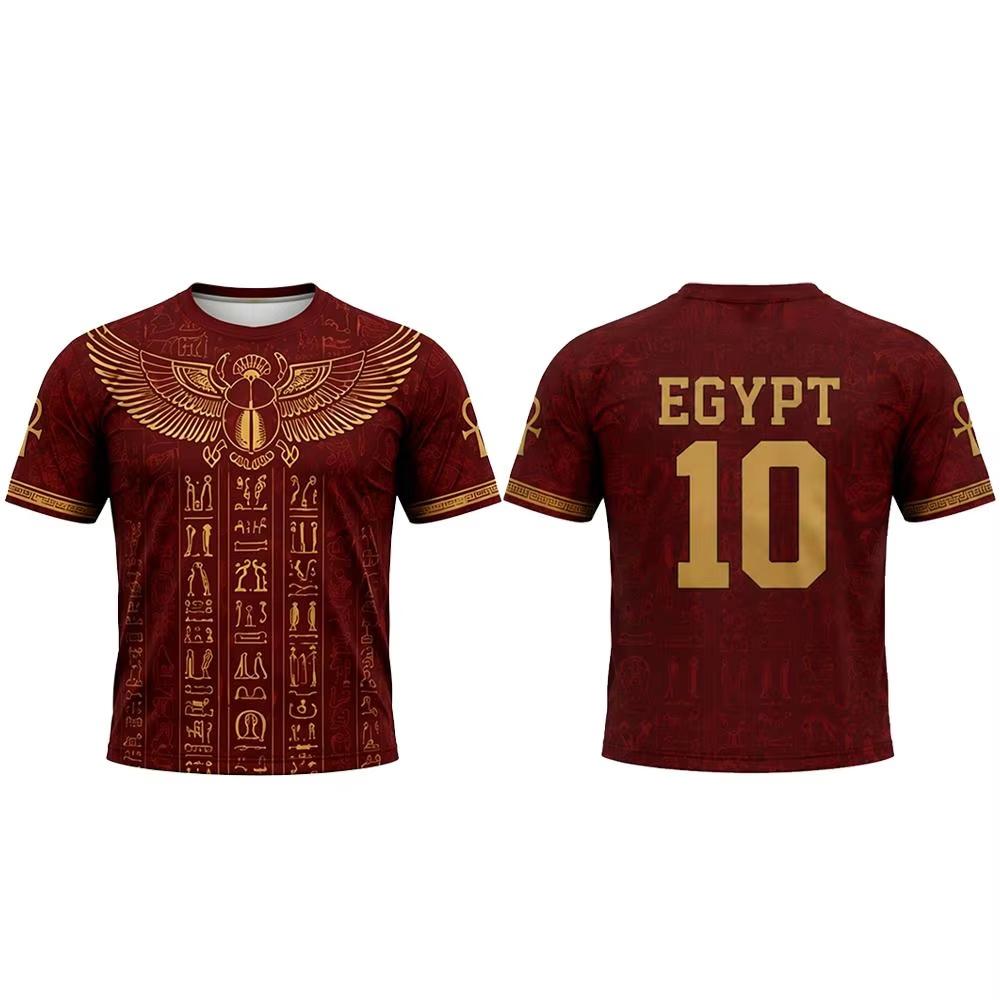 Men's Egypt Pyramid Pharaoh Graphic Short Sleeve Jersey Quick Dry Breathable Lightweight Football T-Shirt for Adult Fans