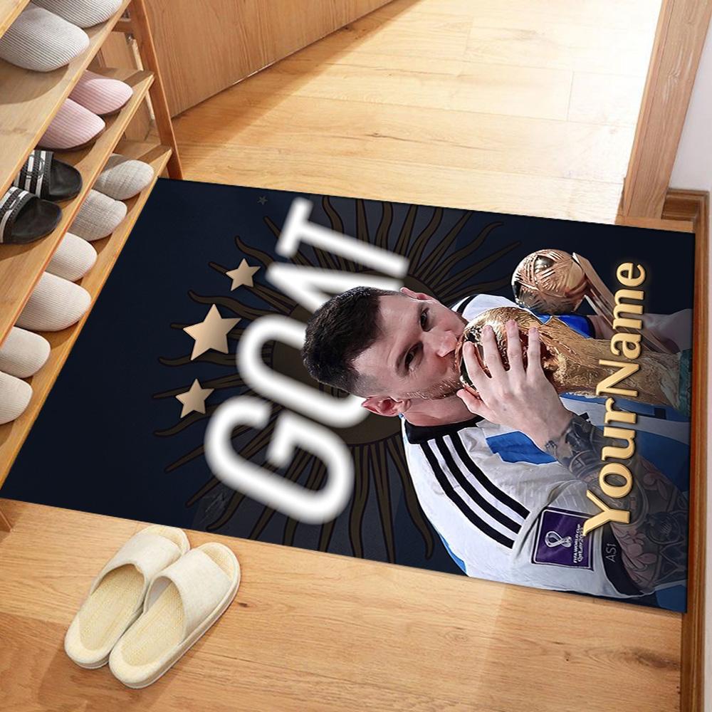 Messi 256 Customize Text Carpet Perfect for Hallway Study room Foyer Bedrooms Anti-slip Rug Decorate Offices