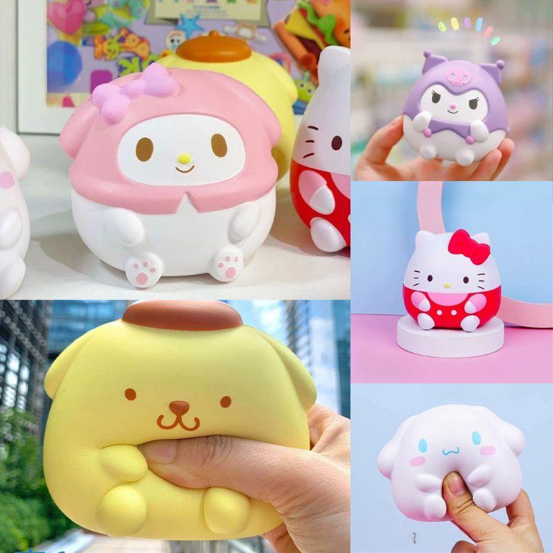 Squishy Toys Hello Kitty Squeeze Fidget Toys Kawaii Soft Kuromi Relief Stress Toys Cartoon Slow Rising Anime Birthday Party Gift