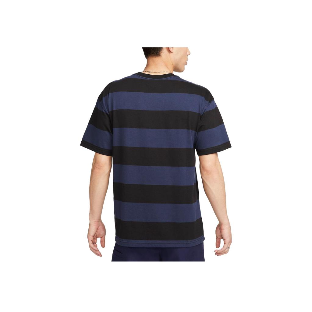 Nike SB Logo Stripe Print Embroidery Loose Round Neck Casual Sport Short Sleeve T-Shirt Men Tops Navy FB8151-410