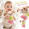 Baby Rattle with Soft Sponge Grasping Stick, Infant Sensory Toy for and Baby