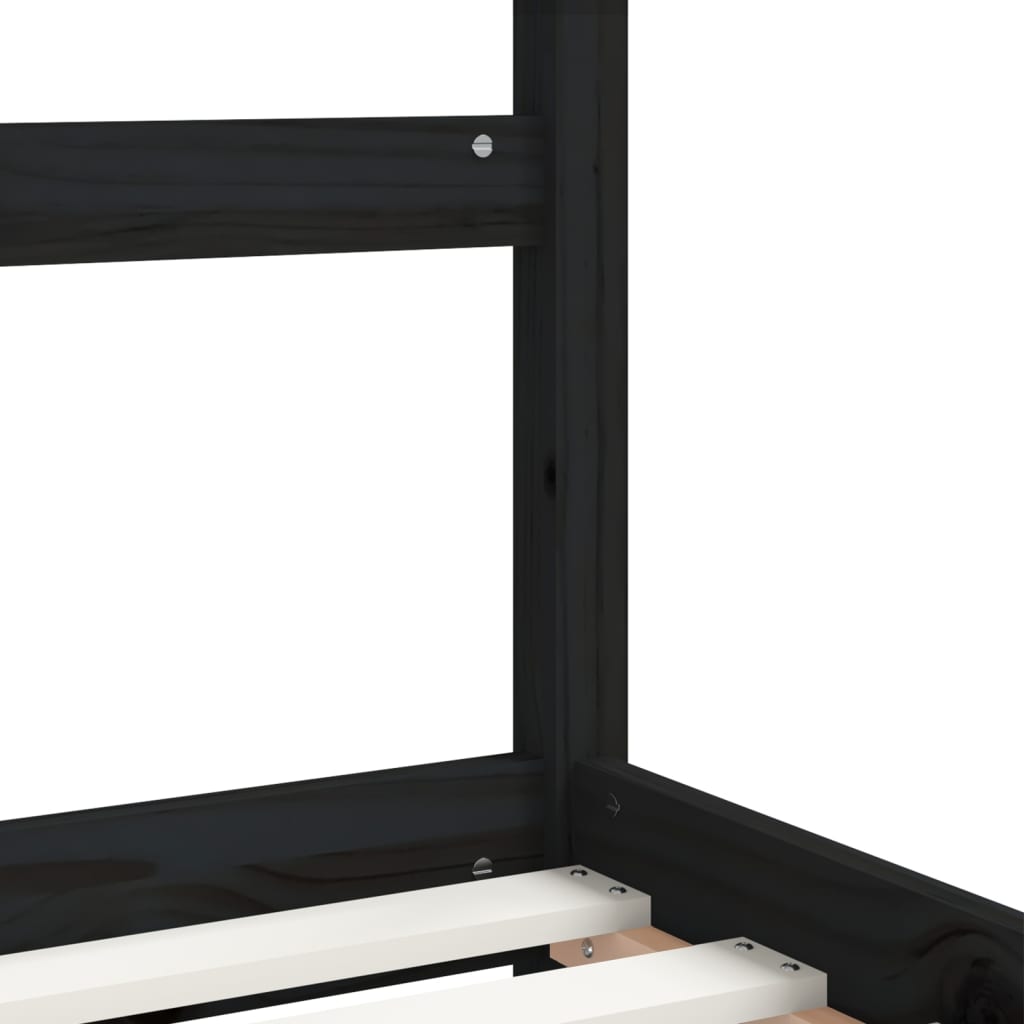Children s Bed Black 80x200 cm Solid Pine Wood