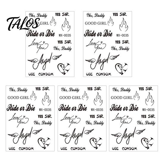 Talos 5 Sheets Lovers Tattoo Stickers, Fun Temporary Face Tattoos, Safe Waterproof Body Art Stickers for Couple Valentine's Day Anniversary