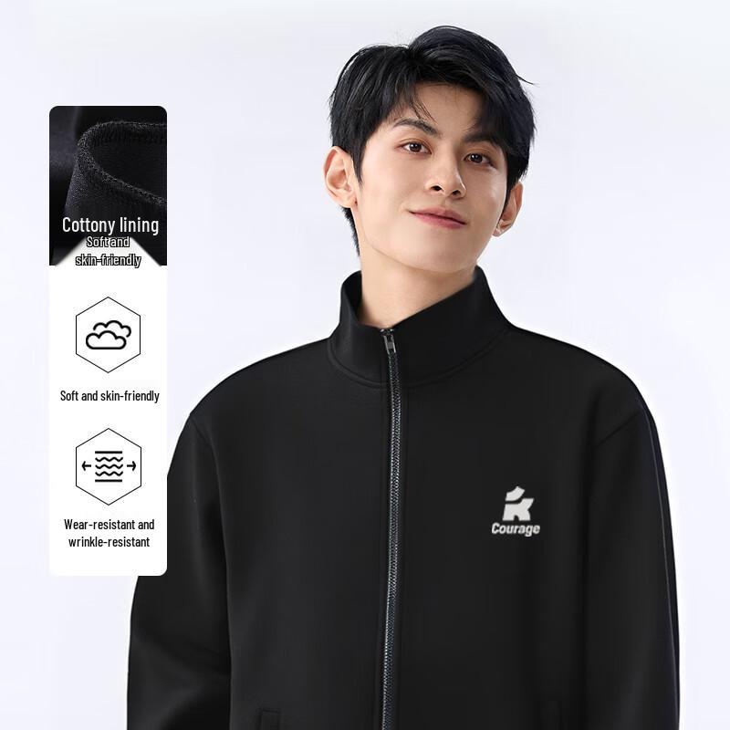 Baleno Men's Loose Fit Letter Print Stand Collar Jacket