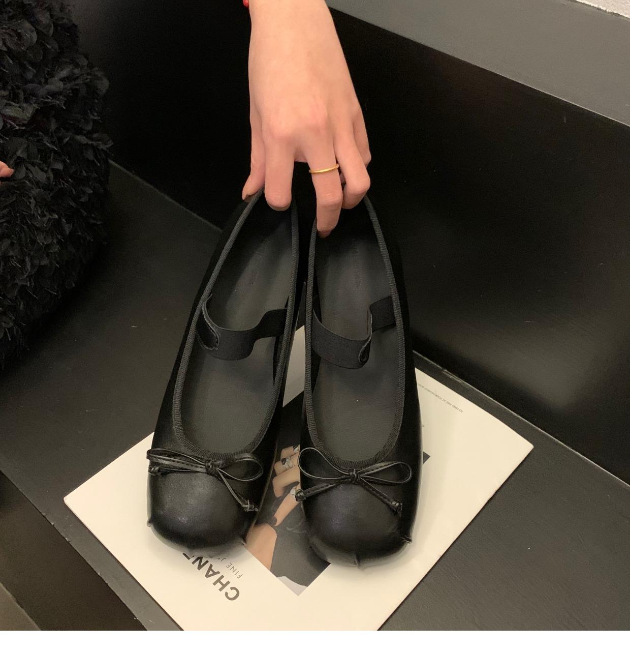 

Flat pink Mary Jane shoes fairy shoes spring and autumn 2025 new spring and autumn winter satin silver ballet shoes 35 чёрный