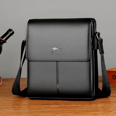 Men's Bag Texture Men's Shoulder Bag Casual Crossbody Bag Flip Bag Vertical Leather Bag Backpack Business Style