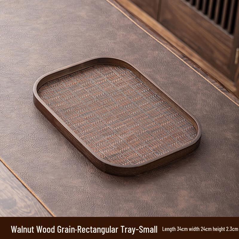 ZISIZ Walnut Wood Serving Tray Set with Handles