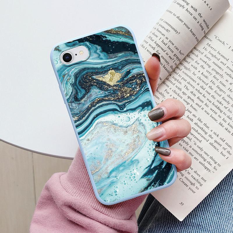 Fashion Marble Cover For iphone SE 2020 7 8 Plus Soft Protective Cases Silicone Coque Bumper Fundas For iphone 8+ SE2020 Shell