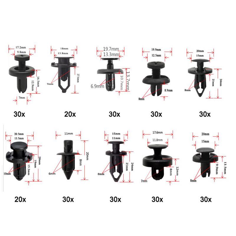 280-Piece Car Door Bumper Clips for Toyota, Honda, Lexus, Land Rover, BMW.