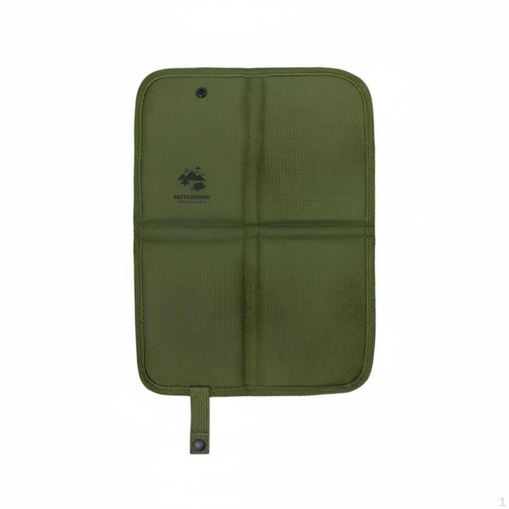 Folding Seat Pad, Portable Outdoor Mat, DualSided, AllSeason Travel, Minimalist Style Black