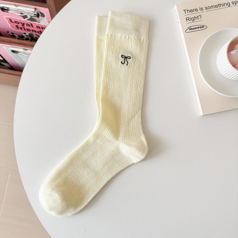 Women's Bowknot Ballet-Style Mesh Mid-Calf Socks for Spring/Summer