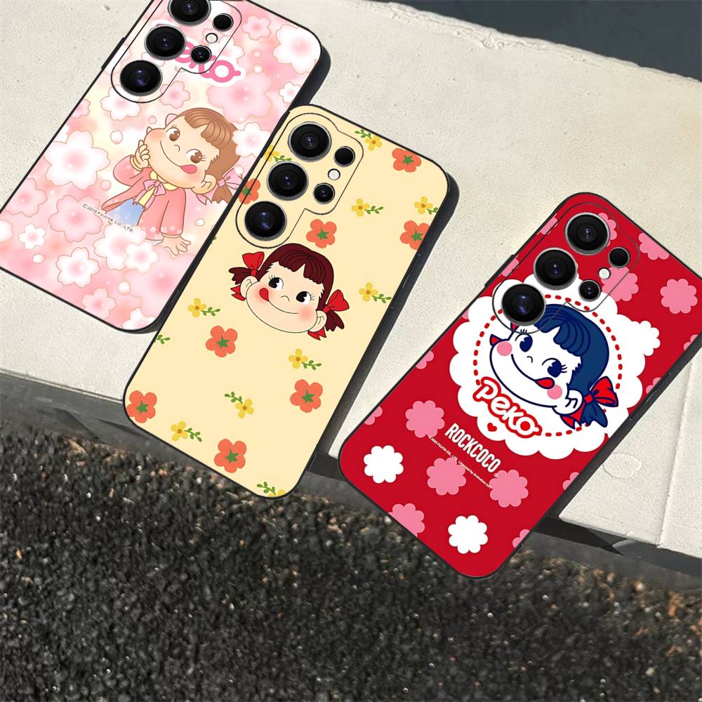 Brand P-peko Chan Lovely Girl Phone Case For Samsung S 24 Fe 25 Ultra Plus 20 Lite 21 30 22 23 24 22 Ultra 5G Fundas