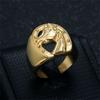 Punk Horseshoe Horse Head Ring Male  Gold Color Stainless Steel Big Animal Rings For Men  Party Jewelry Gift