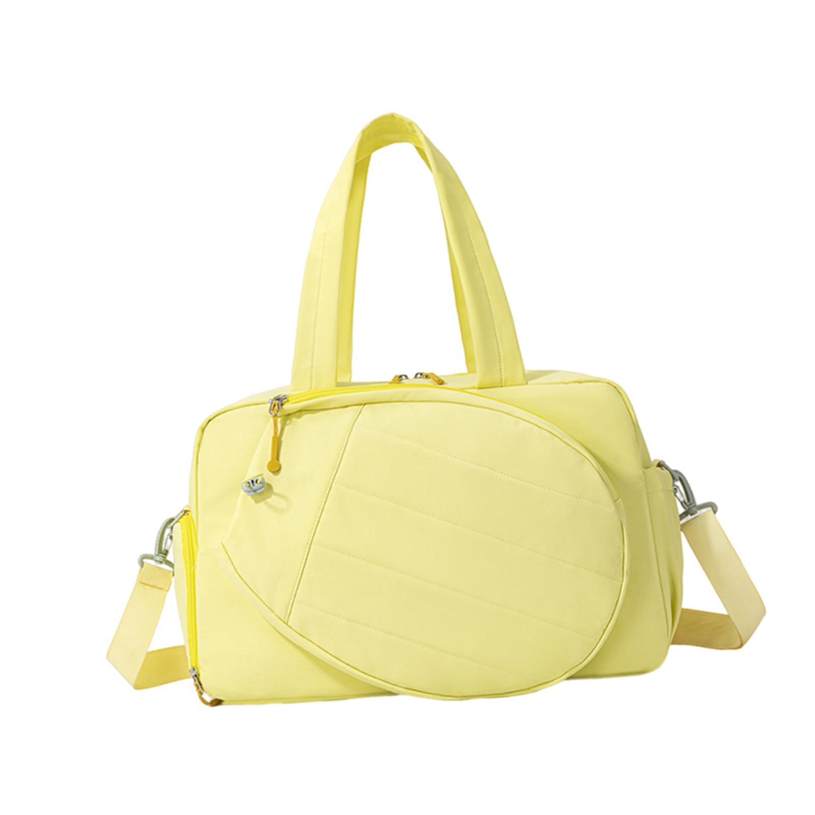 

Large Tennis Handbag for Women with Wet Dry Separation Shoe Compartment Adjustable Strap Perfect for Weekend Overnight Trips жовтий