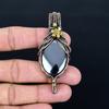 Shungite Pendant, 999 Copper Wire Wrapped Gemstone Jewelry, Handmade Pendant, For Thanksgiving